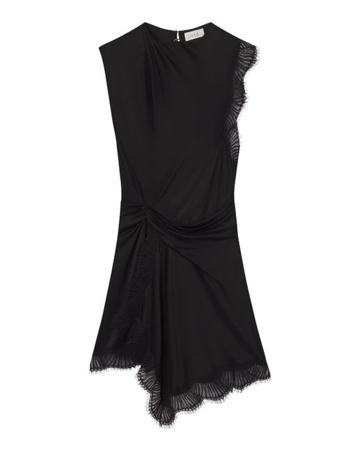 A.L.C. Black Dion Satin And Lace Mini Dress