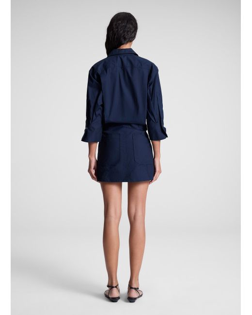 A.L.C. Blue Evan Mini Shirt Dress
