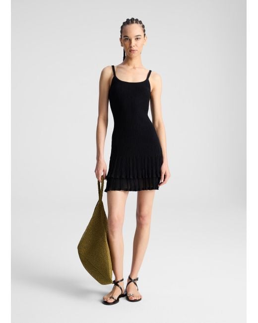 A.L.C. Black Lex Fine Cotton Knit Mini Dress