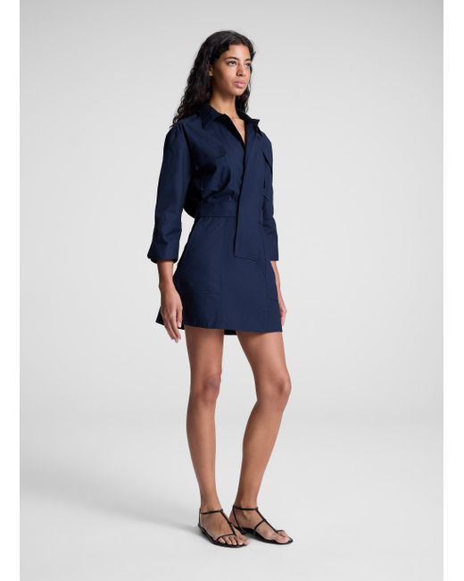 A.L.C. Blue Evan Mini Shirt Dress