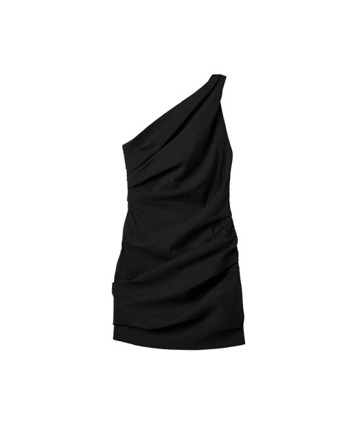 A.L.C. Black Carina Stretch Linen Mini Dress