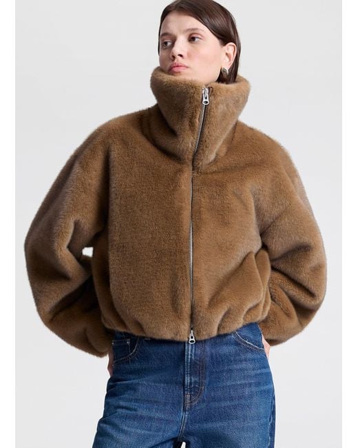 A.L.C. Blue Hazel Faux Fur Jacket