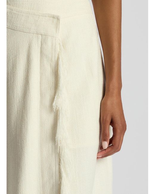 A.L.C. Natural Amelie Fringe Wrap Midi Skirt
