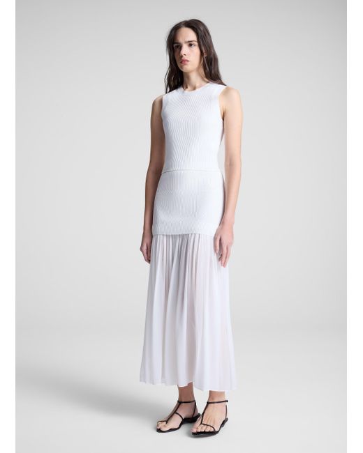 A.L.C. Green Hayden Knit Chiffon Maxi Skirt