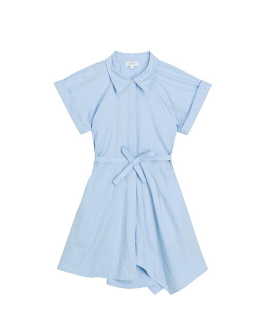A.L.C. Blue Julie Cotton Mini Shirtdress