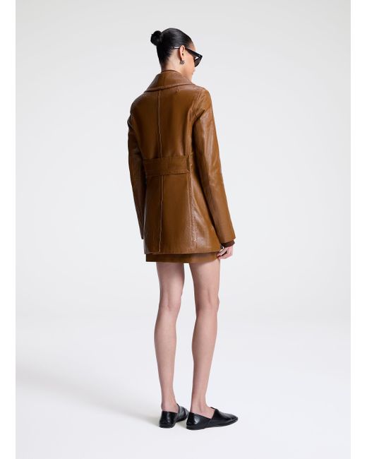 A.L.C. Brown Ghia Glossy Leather Jacket