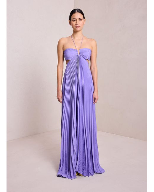 A.L.C. Purple Moira Pleated Maxi Dress