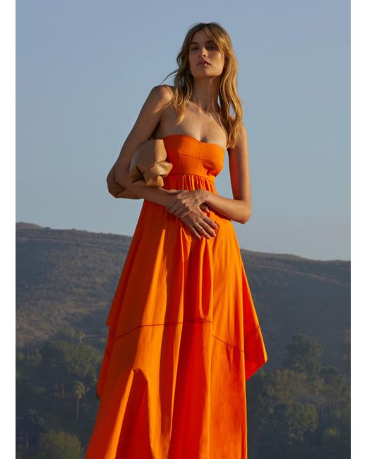 A.L.C. Orange Blanca Cotton Maxi Dress