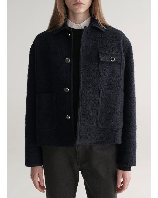 A.L.C. Black Ty Cotton Boucle Jacket