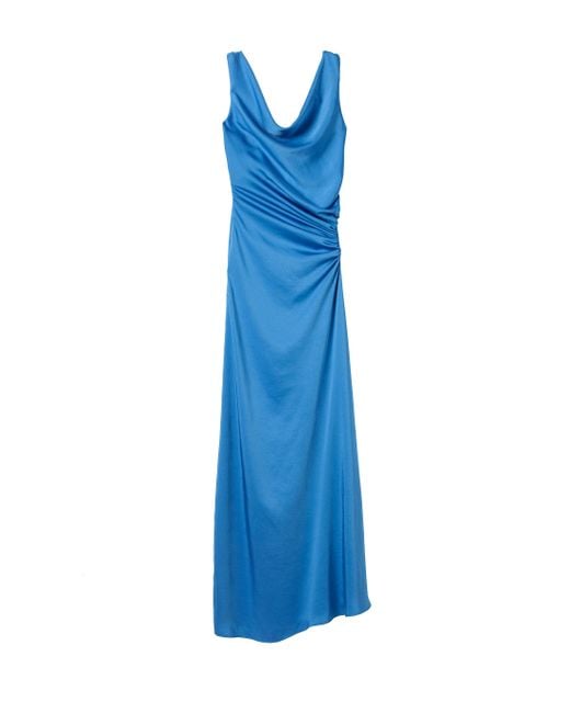 A.L.C. Blue Ophelia Satin Maxi Dress