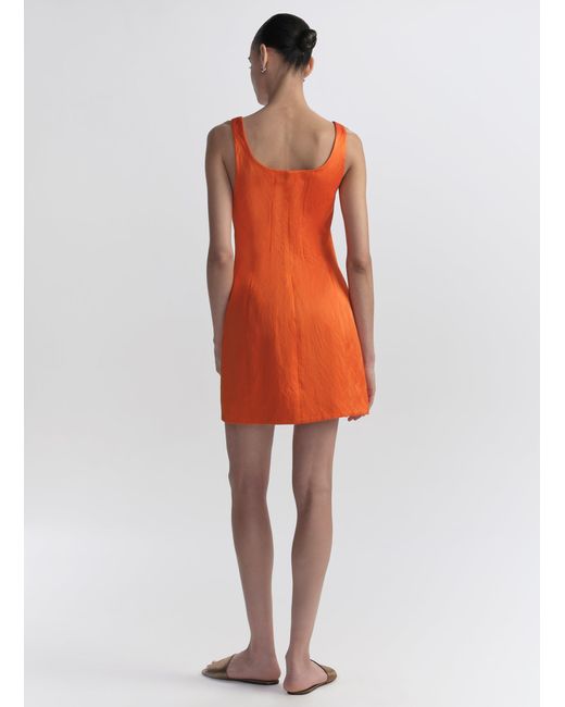 A.L.C. Women's Orange Faye Satin Mini Dress - radharamanexports.com