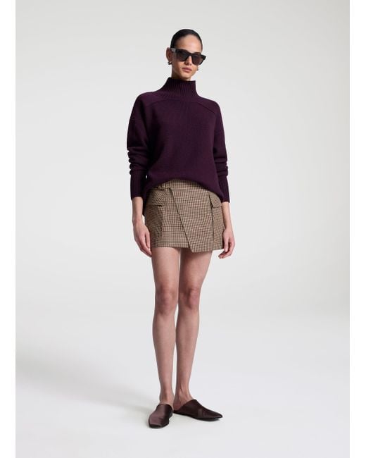 A.L.C. Purple Conan Wool Tailored Mini Skirt
