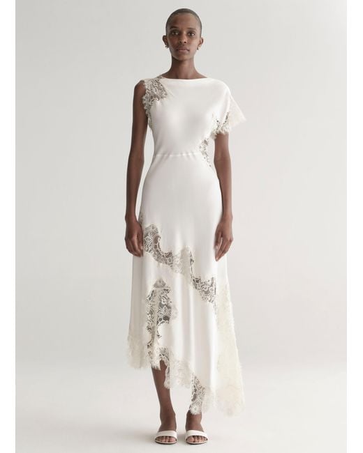lace and silk maxi dress Miss Circle Women Camila Black Satin and Lace Maxi Dress main image 1