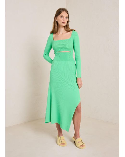 A.L.C. Green Clara Rib Knit Dress