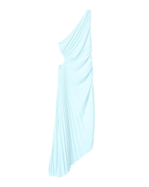 A.L.C. Blue Delfina Matte Pleated Dress