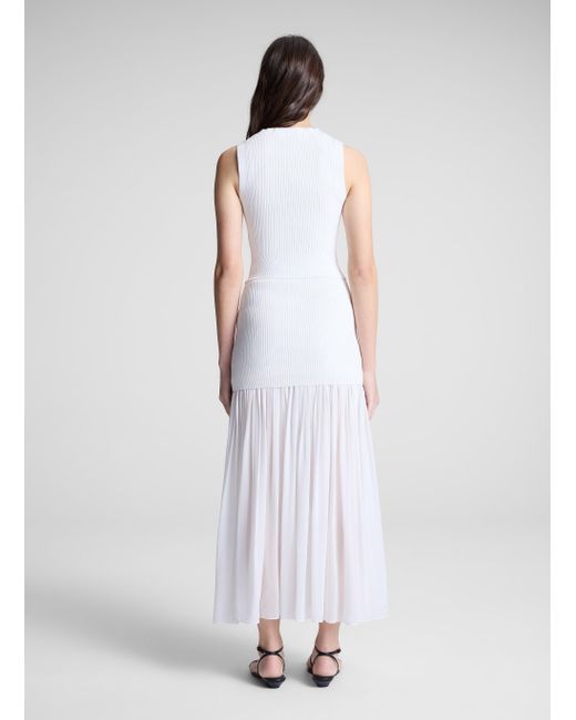 A.L.C. Green Hayden Knit Chiffon Maxi Skirt