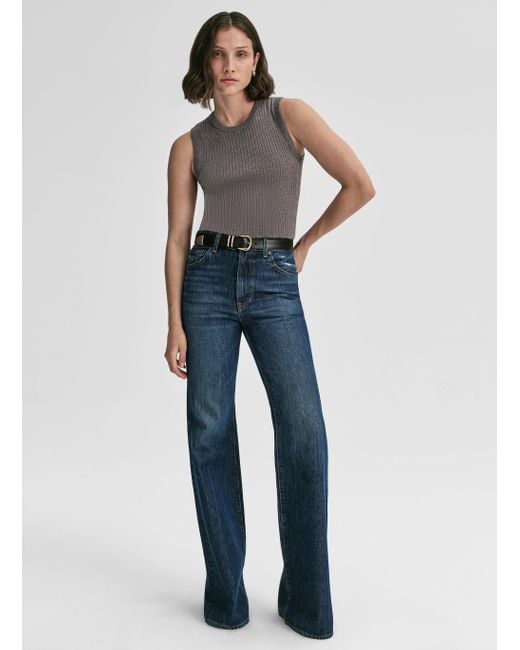 A.L.C. Blue Mick Fine Merino Knit Top