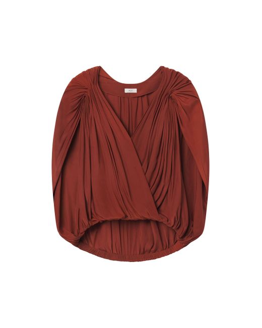 A.L.C. Red Vivian Caped Top