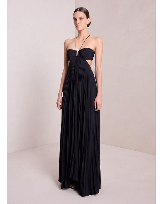 chinese dress ladies Moira Satin Pleated Maxi Dress