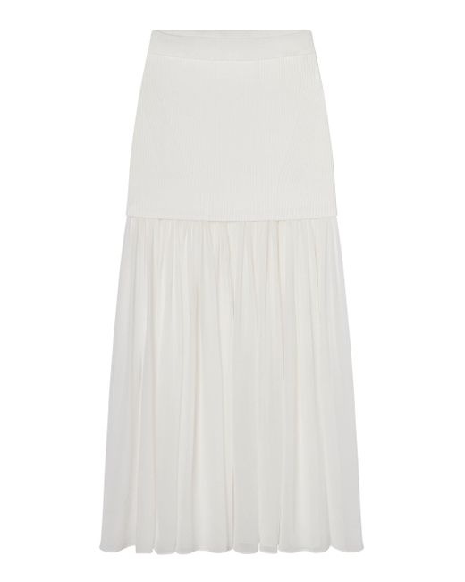 A.L.C. Green Hayden Knit Chiffon Maxi Skirt