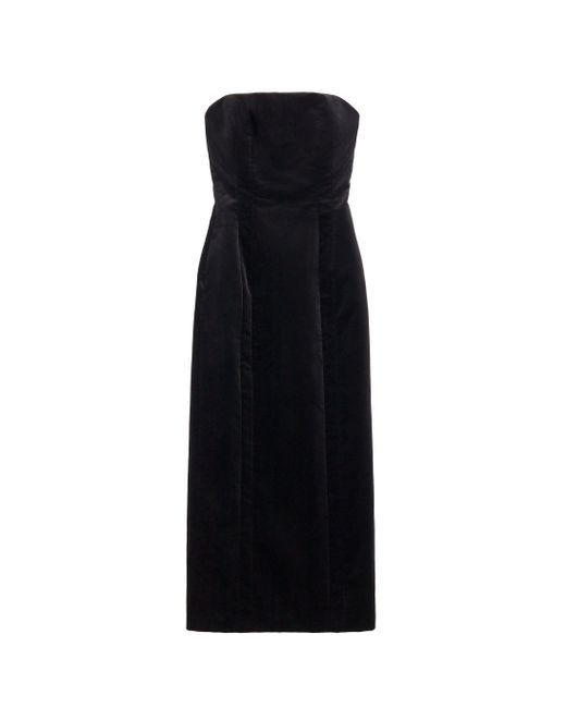A.L.C. Black Elizabeth Velvet Midi Dress
