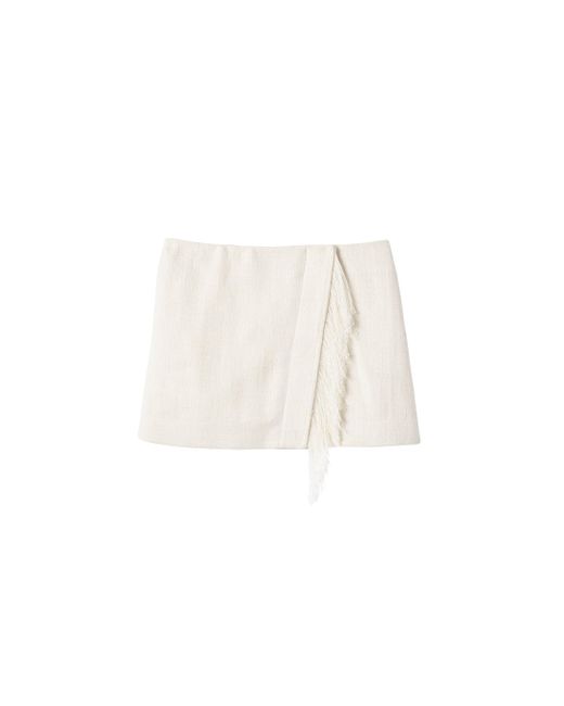 A.L.C. Natural Kelley Fringe Mini Skirt