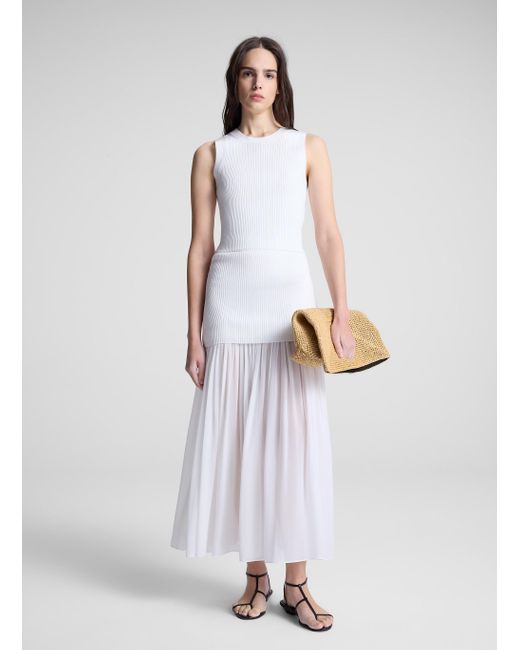 A.L.C. Green Hayden Knit Chiffon Maxi Skirt