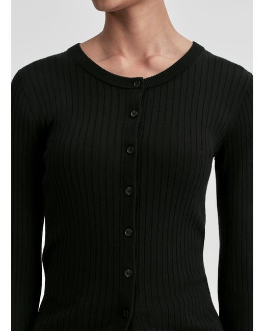 A.L.C. Black Fisher Fine Merino Knit Cardigan