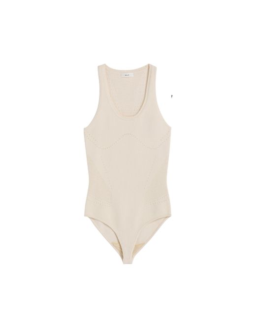 A.L.C. White Ina Compact Pointelle Bodysuit