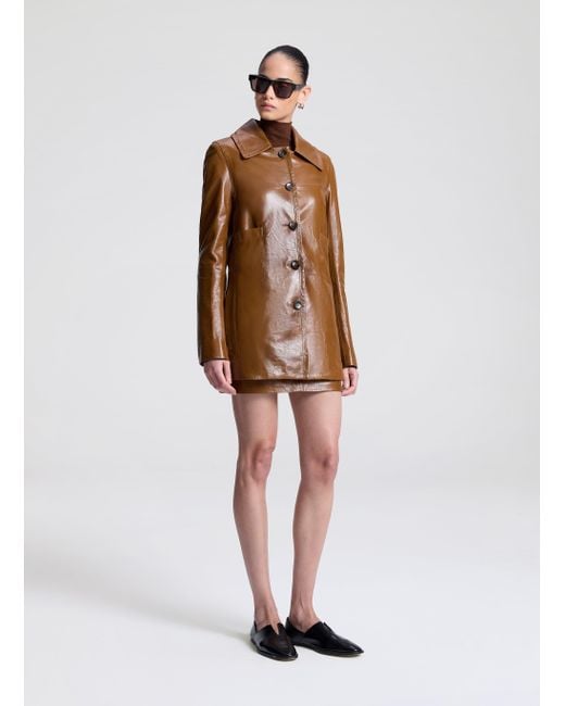 A.L.C. Brown Ghia Glossy Leather Jacket