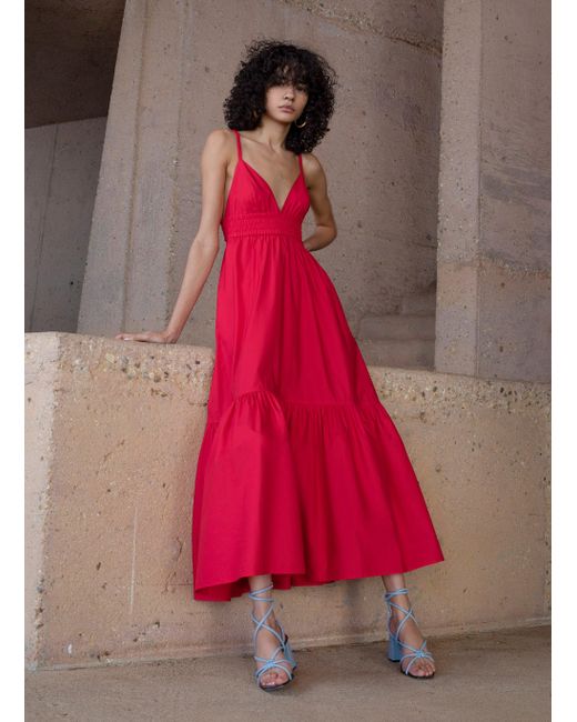 A.L.C. Red Rhodes Cotton Poplin Dress