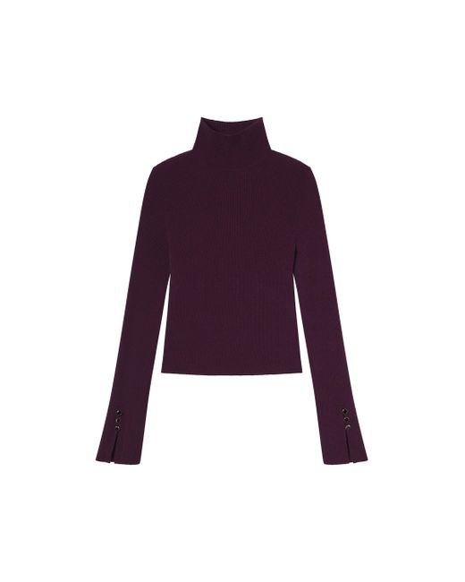 A.L.C. Blue Jett Knit Merino Turtleneck Top