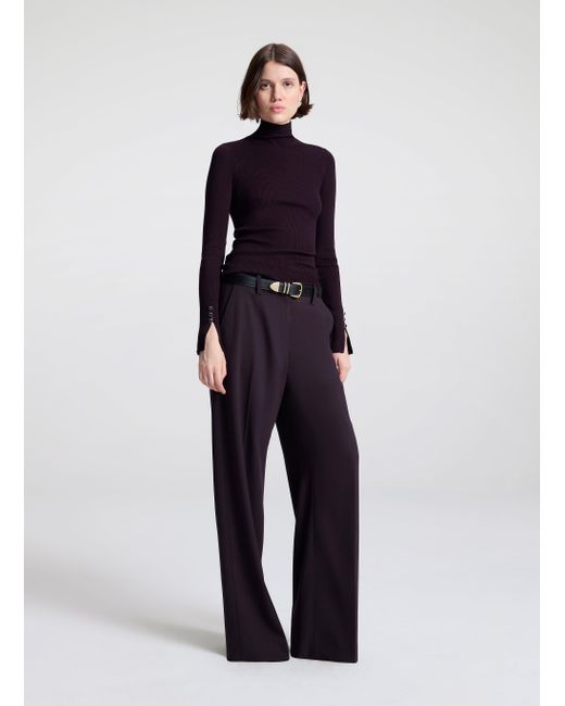 A.L.C. Blue Jett Knit Merino Turtleneck Top