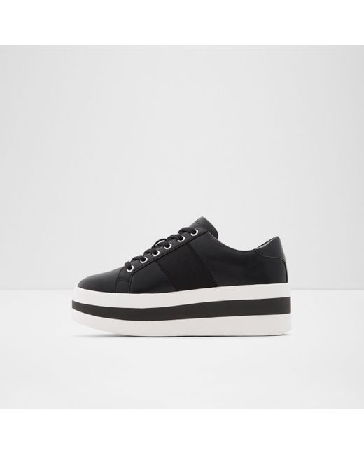 aldo black leather sneakers
