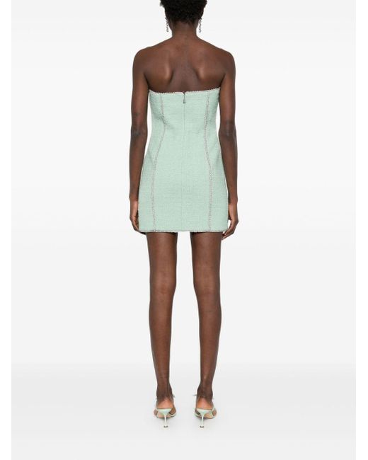 ROTATE BIRGER CHRISTENSEN Green Textured Boucle Mini Dress