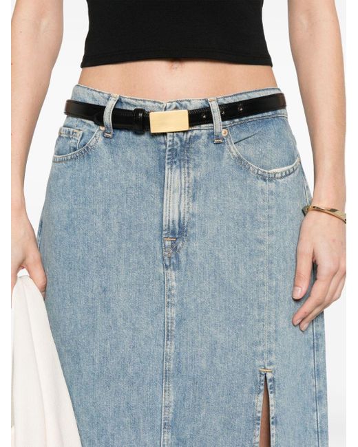 7 For All Mankind Blue Long Maxi Skirt Skirts Light
