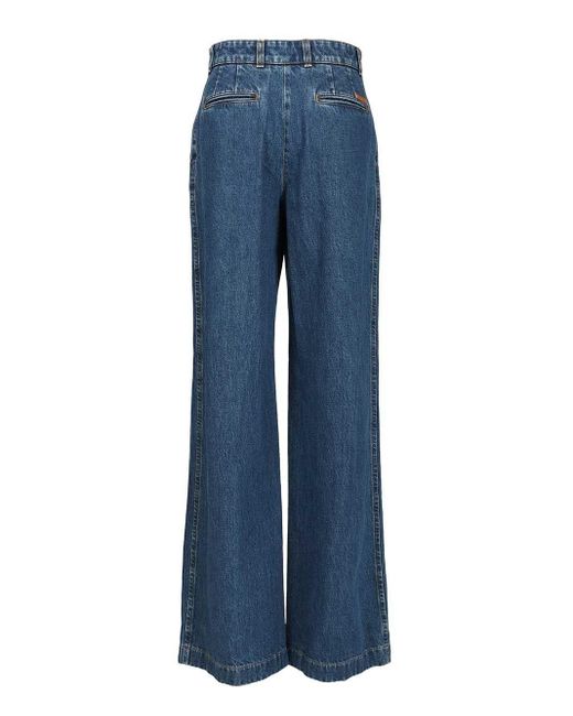 Dolce & Gabbana Blue Pantalone Gamba Ampia