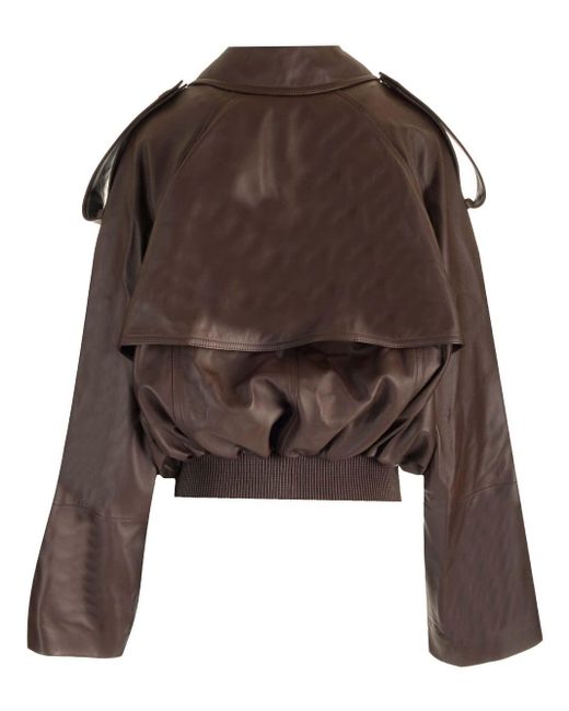 Loewe Brown Double-breasted Leather Jacket