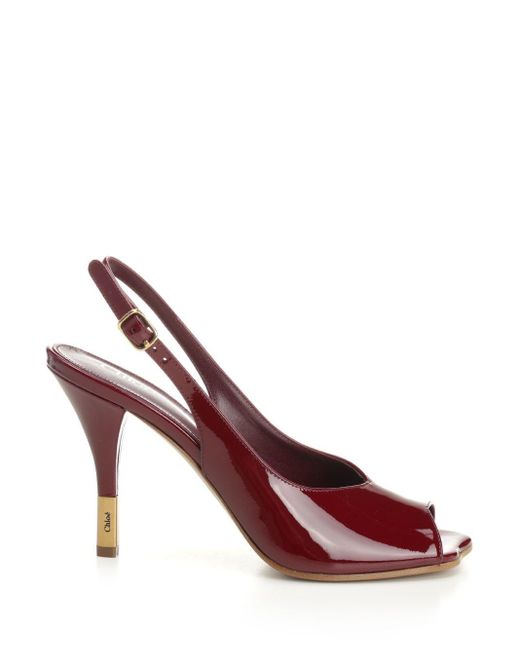 Chloé Purple Patent Leather Slingback Sandals