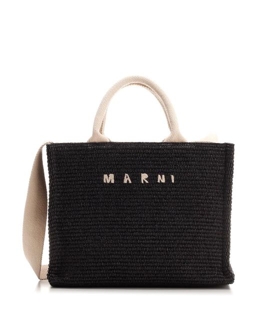 Marni Small Basket Bag Front Logo Black
