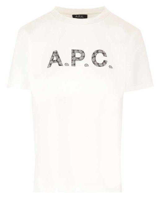 A.P.C. White T-shirt With Logo