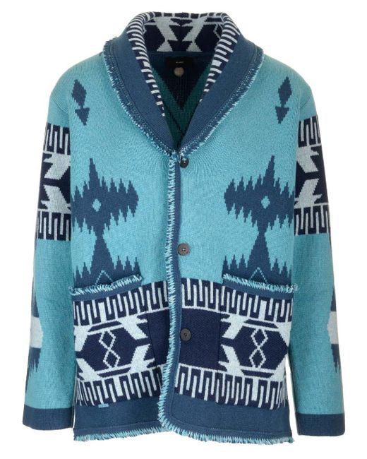 Icon jacquard virgin wool cardigan