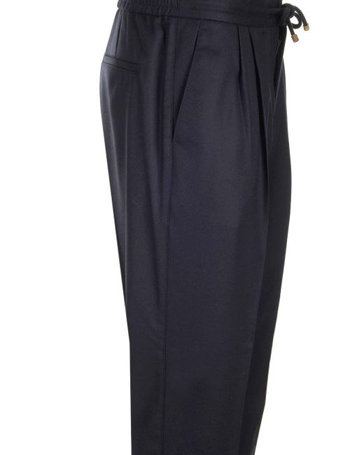 Brunello Cucinelli Blue Leisure Fit Trousers for men