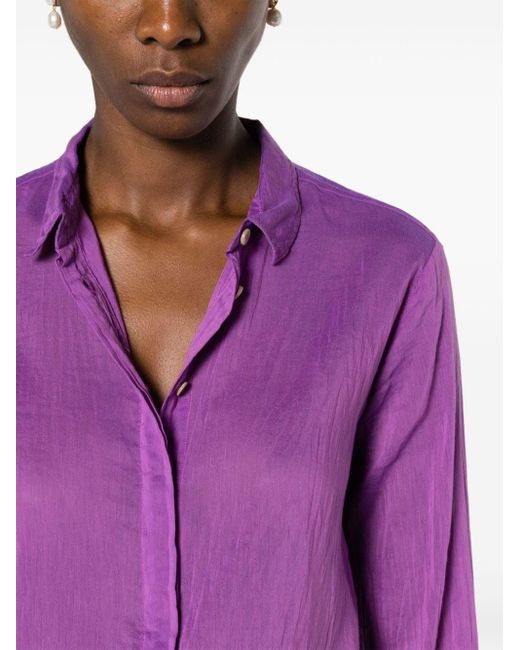 Forte Forte Purple Cotton And Silk Shirt