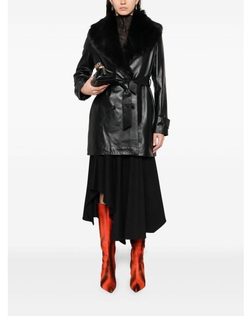 Arma Black "manon" Leather Coat