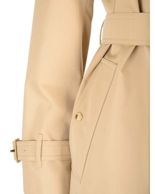 Burberry Natural Honey Trench Coat With Check Collar