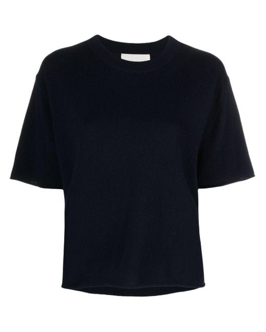 Lisa Yang Blue Short-sleeved Cashmere Top