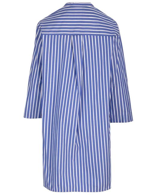 Max Mara Blue Striped Shirt Dress