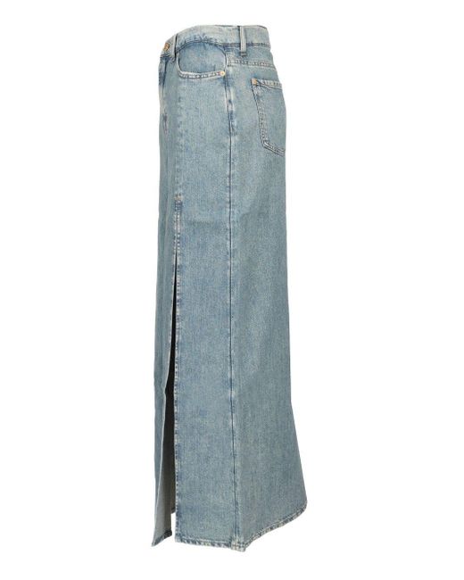 7 For All Mankind Blue Long Maxi Skirt Skirts Light