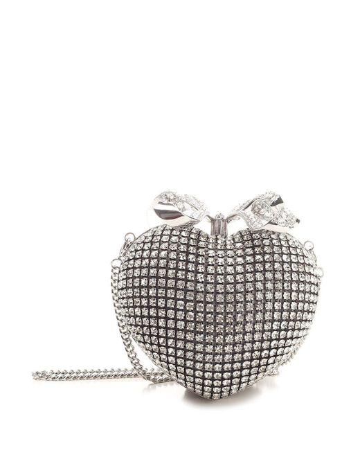 Self-Portrait White Heart-Shaped Clutch